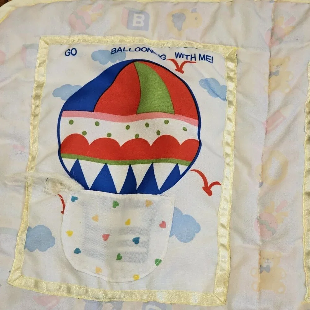 Vintage‎ 80 90s Baby Activity Play Mat Tummy Time Interactive Animals Sensory